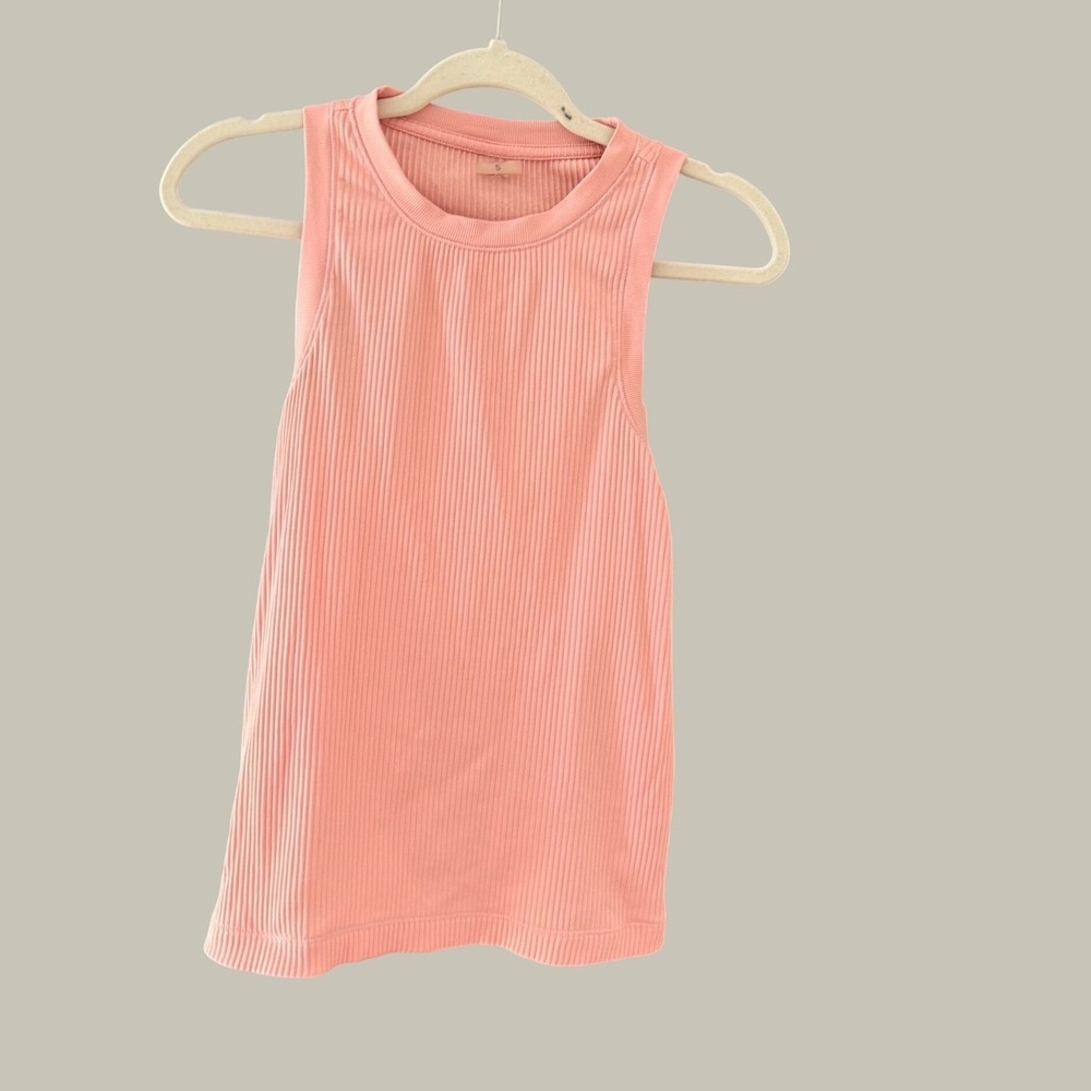 CALIA by Carrie Underwood Pink Ribbed Racerback Tank Top Small Activewear